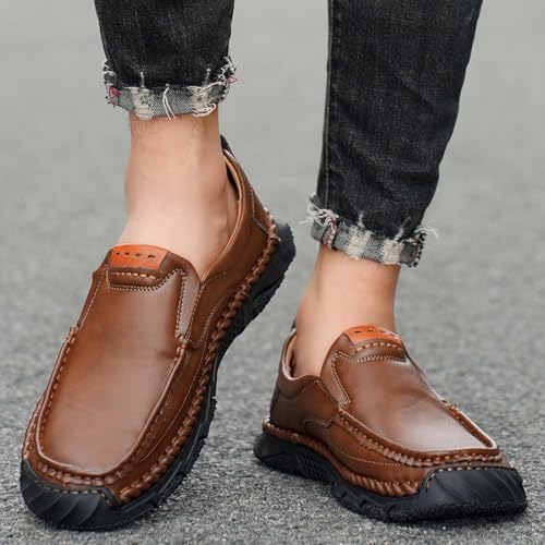 Men's Loafers Classic Formal Business Casual Shoes Comfortable Leather Office Walking Work Driving Outdoor Sneakers Non-Slip Soft4