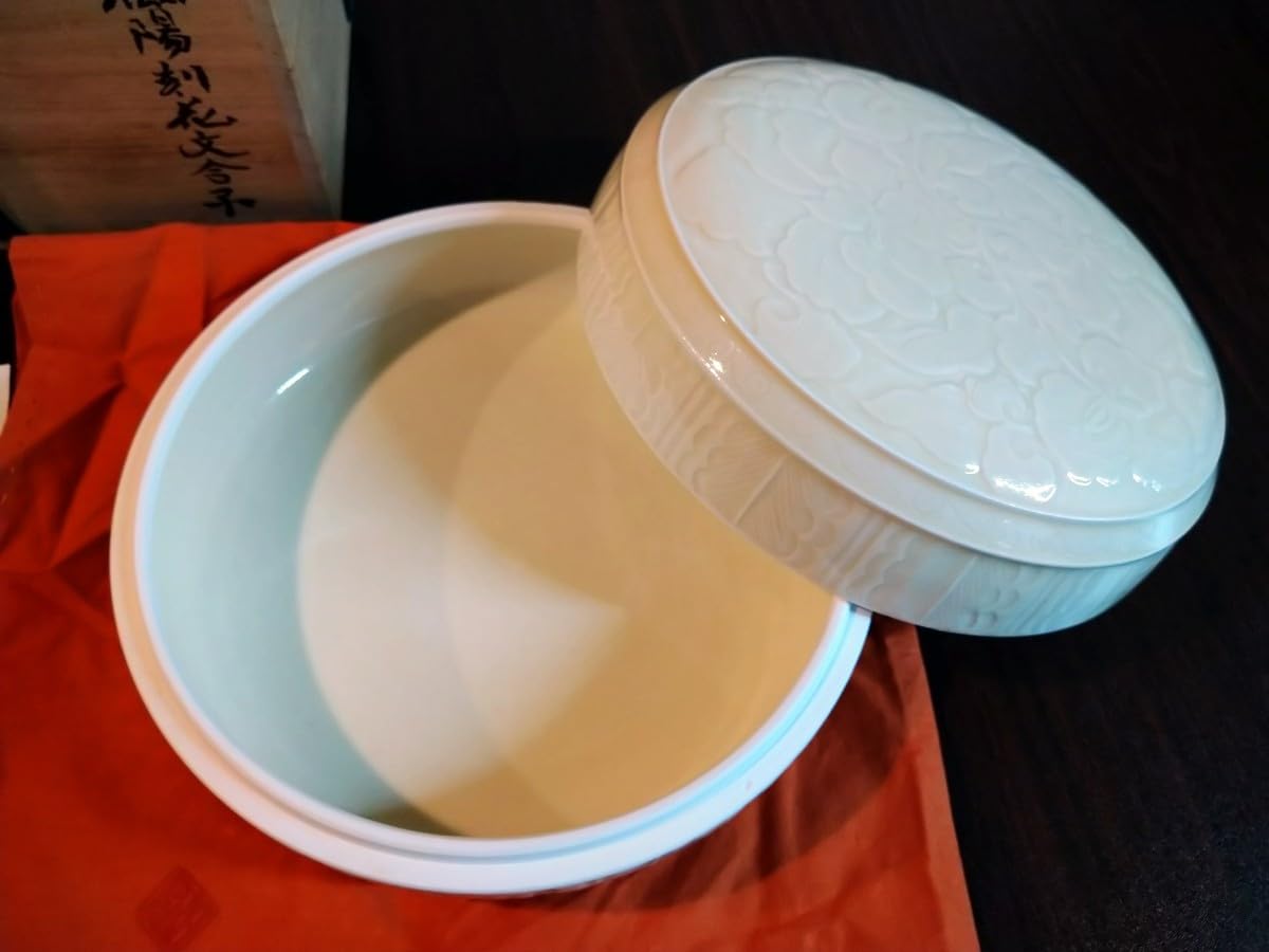 未使用保管品 高麗陶房 宮岡 英夫 黄磁陽刻 花文合子 茶道具 菓子鉢 共箱付 Amazon.co.jp: 保管品 高麗陶房 宮岡 英夫 黄磁陽刻 花文合子 茶道具