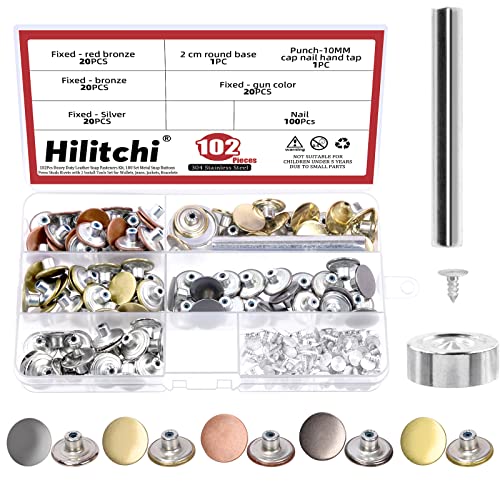 Boutons de jeans Hilitchi en lot de 100 pièces avec rivets et kit d'installation