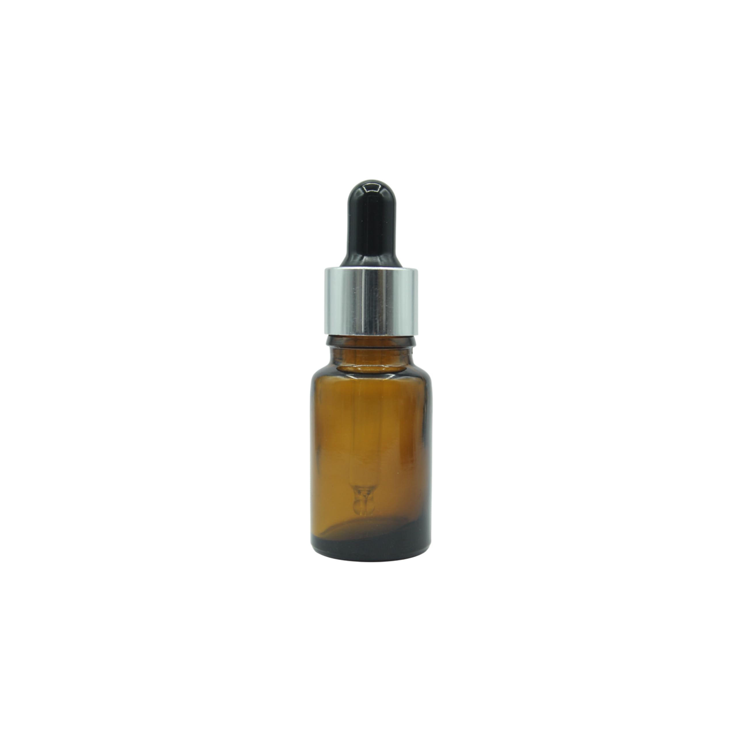 Amber Glass Bottle with Euro Dropper for Essential Oil, Fragrance,DIY Beauty Care with Silver Ring + Black Silicone Teat, Leak Proof, Reusable, Refillable. 10ML - Pack of 15-image-34
