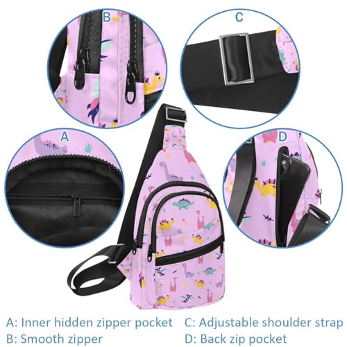 Bolsa de pecho para mujer impermeable de gato rosa para viaje 4