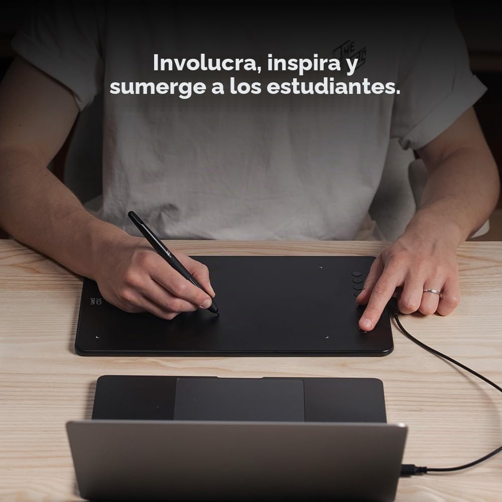 XPPen Deco 01V3 Tableta Gráfica Dibujo Digital 10x6 Pulgadas con Lápiz 16K Niveles, Compatible con Windows, Linux, Mac OS, Chrome OS y Android