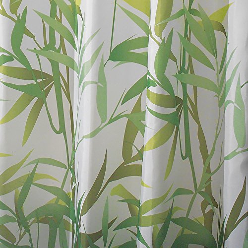 Idesign Anzu Fabric Shower Curtain, Water-Repellent Bath Liner For Kids', Guest, College Dorm, Master Bathroom, 72" X 72", Green #TOP3