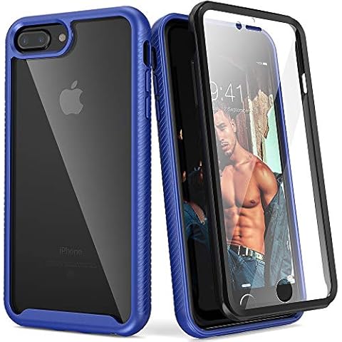 IDweel for iPhone 8 Plus Case, for iPhone 7 Plus Case, Full-Body Shockproof Case with Build in Screen Protector Heavy Duty Shock Resistant Hybrid Cover for iPhone 8 Plus & 7 Plus 5.5 Inch, Blue Cover