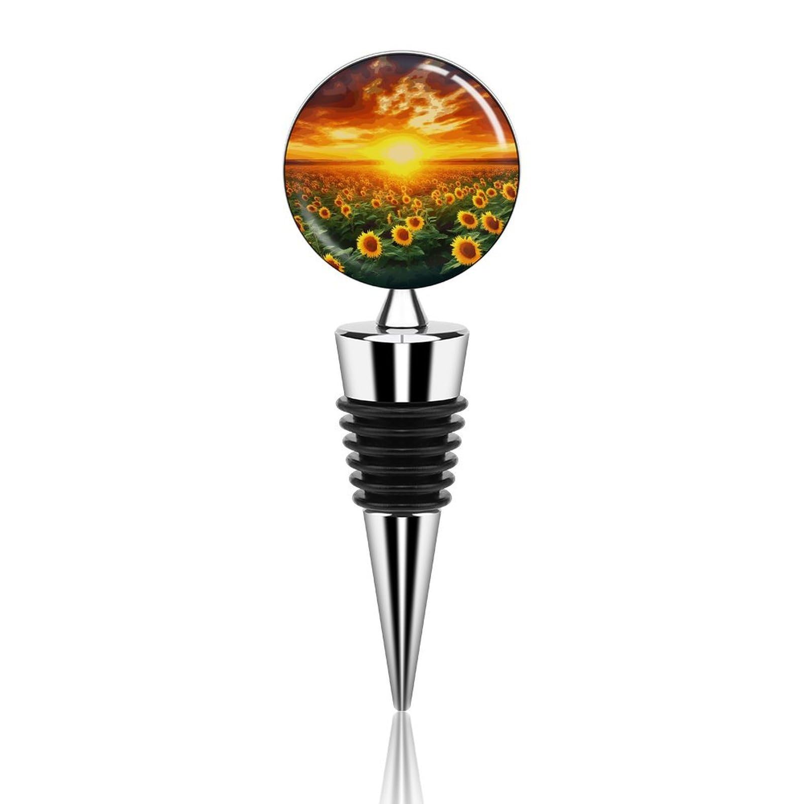 Bouchon de vin réutilisable en alliage de zinc durable motif fleur