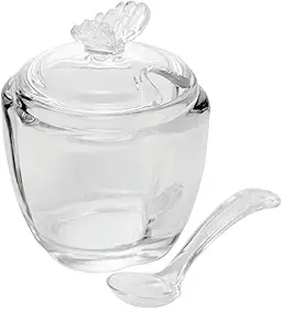 WOLFF - Açucareiro de Vidro com Colher Butterfly 130ml