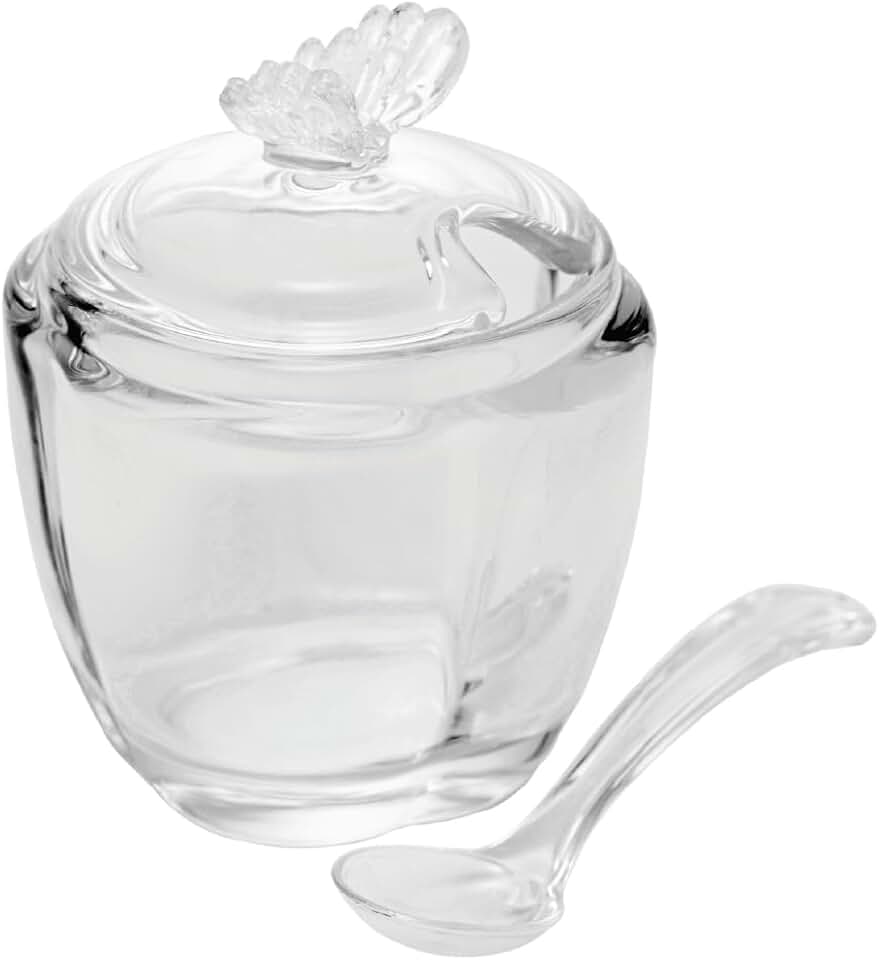 WOLFF - Açucareiro de Vidro com Colher Butterfly 130ml