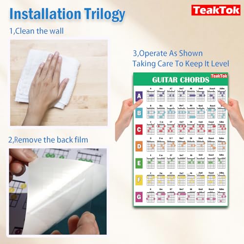 guitar chord chart poster for beginner and portable a4 laminated chords guitar