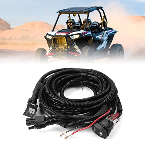 KEMIMOTO ATV/UTV Fan Override Switch Kit with Relay, LED Rocker Switch, Engine Cooling Wiring Accessories Compatible with Polaris RZR, Ranger, Can-Am X3, Maverick, Defender, Commander