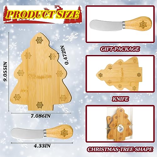 Kigley Tabla de Cortar en Forma de Árbol de Navidad Juego de 6 Piezas Madera Natural miniatura 6