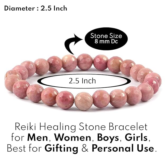 Image of Reiki Crystal Products Natural Crystal Stone 8 mm Faceted Diamond Cut Beads Bracelet for Men & Women | Reiki Charged Gemstone Bracelet | Multiple Stone Variants Available
