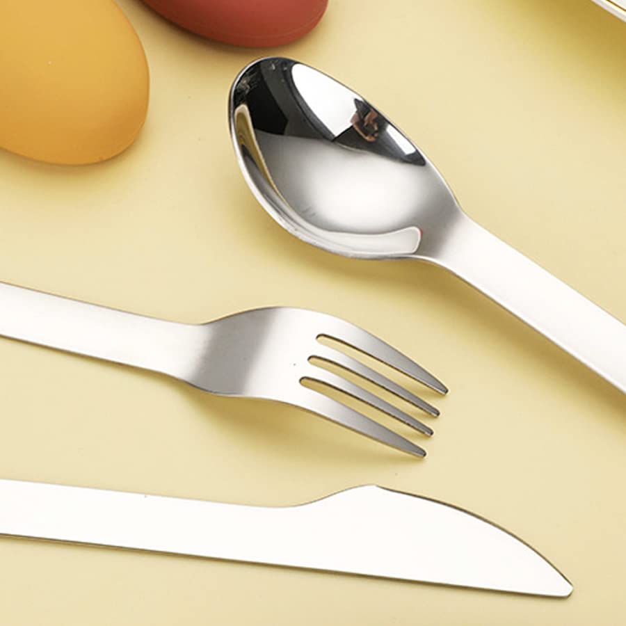 ARFUKA Camping Utensils Travel Silverware Set with Case Stainless Steel Fork Spoon Knife Set Camping Cutlery Set Travel Utensils with Case Flatware Set Tableware for Traveling Picnic Hiking Lunch Box