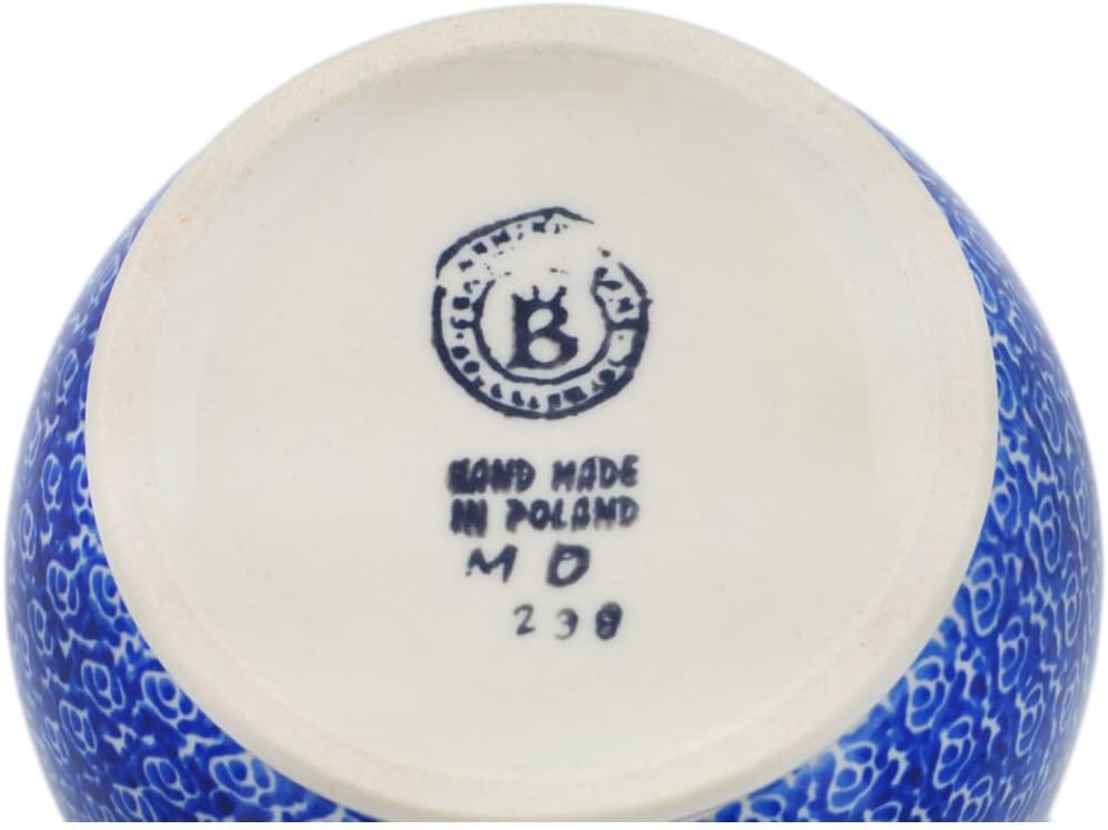 Polmedia Polish Pottery Pitcher - Bun Bun Delight Pattern Handmade in Boleslawiec Poland by Ceramika Bona + Certificate of Authenticity