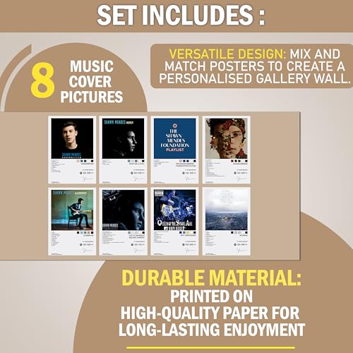 Image of Flybuy Hub Shawn Mendes Wall Posters 8x12 inch (A4 Size) Included Self Adhesive on Back Wall Decor Posters Wall Art For Bedroom, Living room, Office, Dining Room