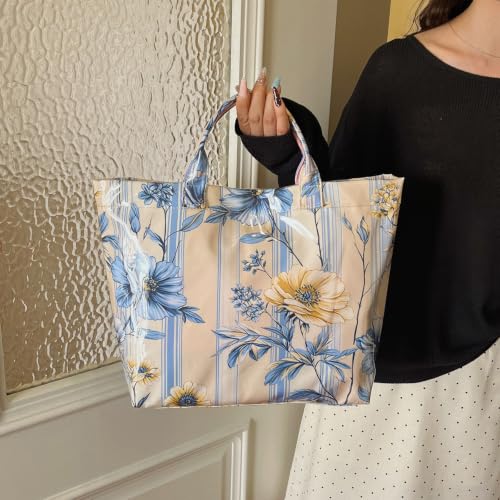 Image of PVC Tote Bag for Women Waterproof Plastic Jelly Tote Letter Print Hobo Handbag for Travel, Gift
