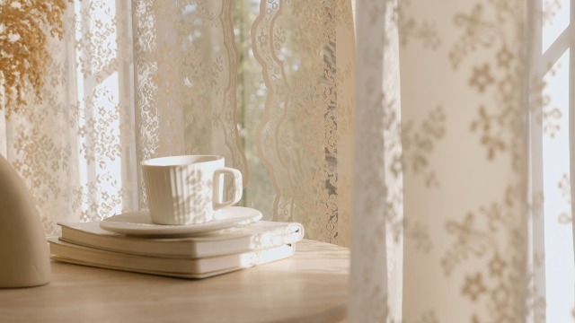 Amazon.com: YJ YANJUN Vintage Lace Curtains 84 Inches Long-Retro