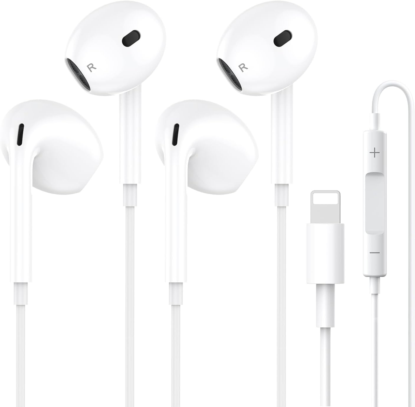 2-Pack Lightning Headphones, [MFi Certified] iPhone Headphones Wired Built-in Microphone and Noise Cancellation Volume Control，Wired Earphones Compatible with iPhone 14/14 Pro/13/12/11/XR/XS/X/8/7/SE