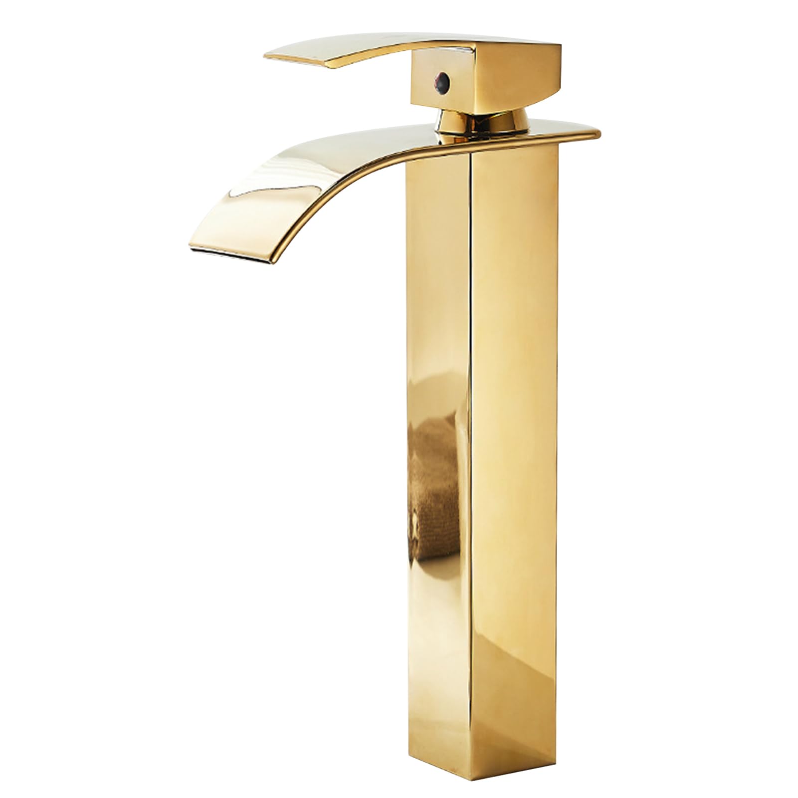 FQWNCIEG Bathroom Tap Single Hole Hot and Cold Tall Taps for Countertop Basin Brass Bathroom Sink Tap,Golden B,high