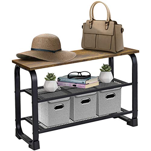 Sorbus 3-Tier Shoe Bench Rack – Shoes Racks Organizer – Industrial Style Bench