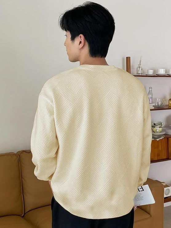Image of GRECIILOOKS Men's Polycotton Regular Fit Solid Plain Casual T Shirt Stylish | Oversized Fit Full Sleeve T Shirt (Available in Plus Size)