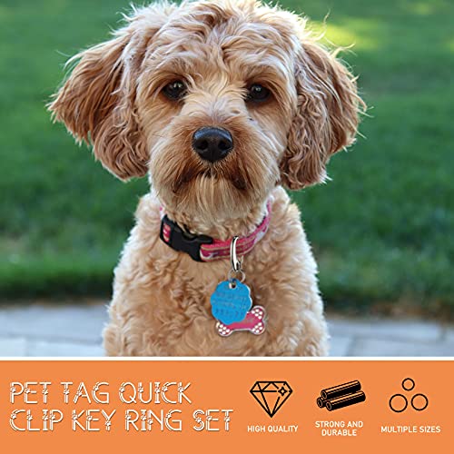 18 Pieces Leash Dog Tag Clip Pet Id Tag Pet Tag Clip Quick Clip Combos Durable Dog Id Tag With Rings, Stainless Steel Quick Clips Pet Id Tag Holder For Dog Cat (Silver, 1.9 Inch，1.3 Inch，0.8 Inch) #TOP3