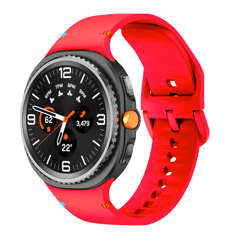 Image of YODI Strap Bands Compatible With Samsung Galaxy Watch 8 40mm 44mm /Watch 8 Classic 46mm Band,silicone strap with stitching Design Wristband for Galaxy Watch 8 /8 Classic Small /Large Size