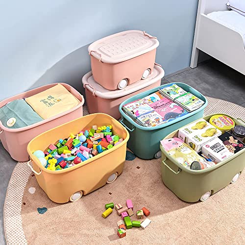 Image of 25 Liters /Toy Storage Box Large Size /Toy Storage Organiser /Toy Basket Storage Box for Kids Big Size Storage Container Box Stackable /Wheels /Locking Lid & Handle (PACK OF 1)