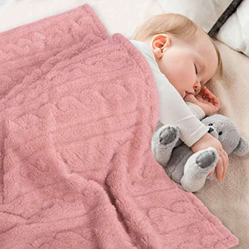 3D Fleece Baby Blanket For Girls Boys Fluffy Fuzzy Flannel Soft Warm Plush Cozy Bed Blanket For Home Decor, Toddlers Infant Or Newborn Receiving Blanket (30X40Inch, Coral Pink) #TOP1
