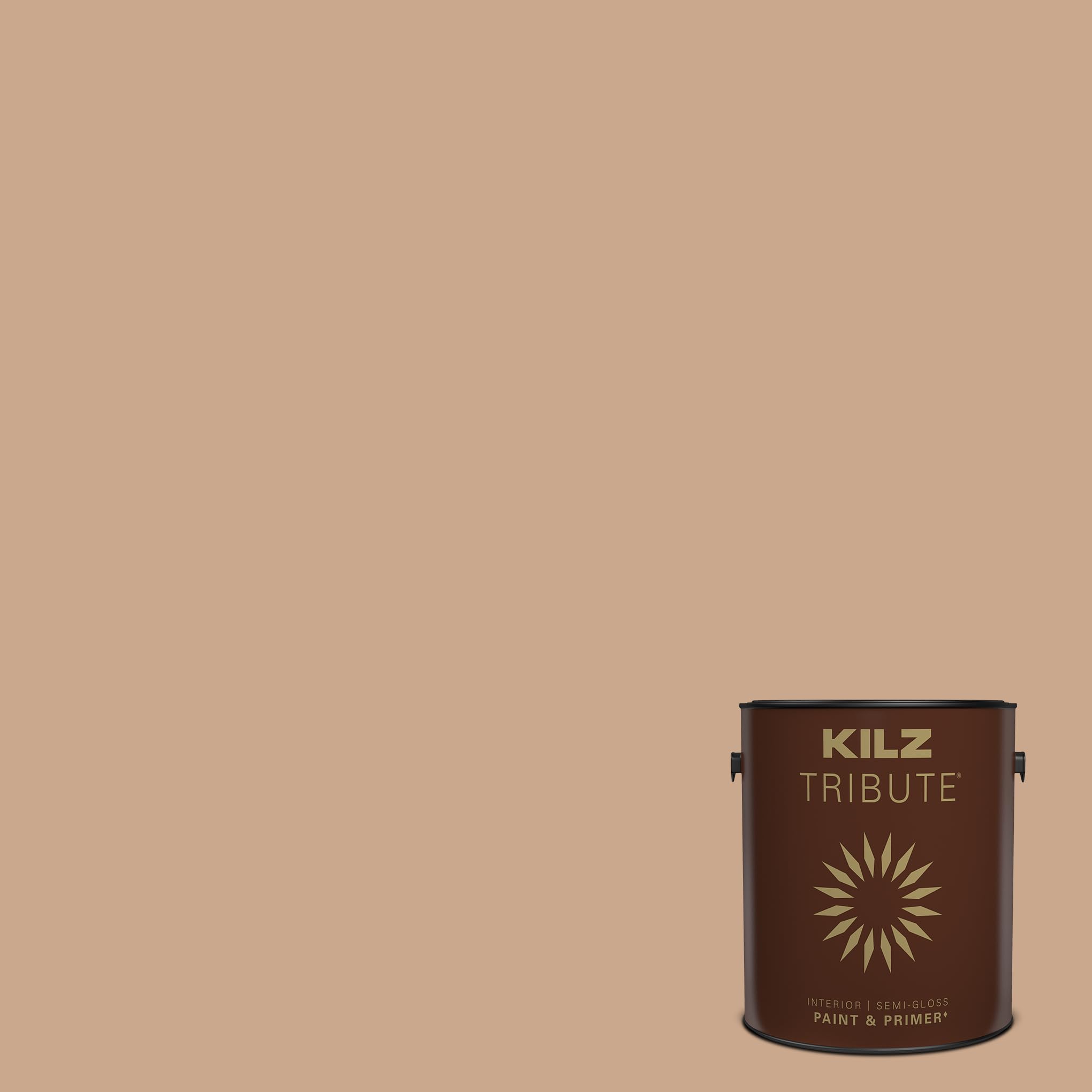 KILZ TRIBUTE Paint & Primer, Semi-Gloss, Pottery Beige, 1 Gallon