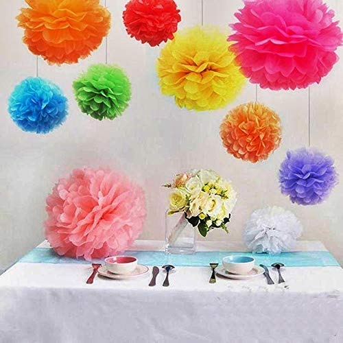 Tableclothsfactory 6 PCS Paper Tissue Wedding Birthday Party Banquet Event Festival Paper Flower Pom Pom - Gold 6 inch
