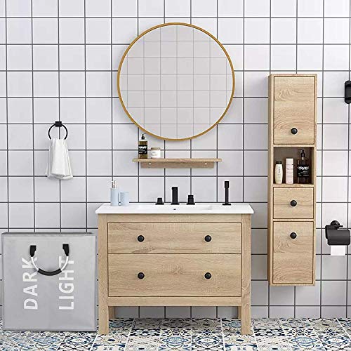 Panier à linge double compartiment pliable grand bac linge gris clair - 6