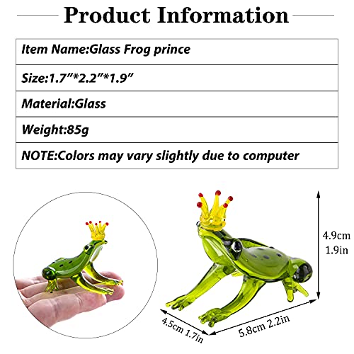 Kanpura Hand Blown Frog Figurine,Art Glass Miniature Animals,Glass Frog Ornament Collectible Gift #TOP3
