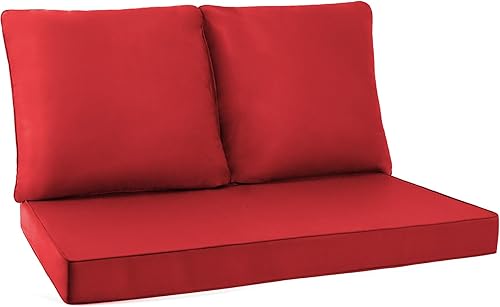 Cojines para muebles de exterior, cojines de sofá de exterior de 3, cojines de sofá de dos plazas para exteriores, 46 x 26, borgoña