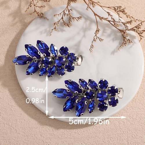 2 piezas Pinzas de Pelo Doradas con Rhinestones Rojos Pequeños para Mujer miniatura 5