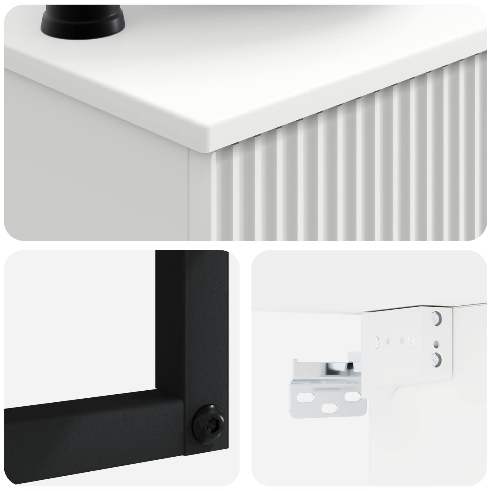 Lavabo de pared de color blanco brillante, 40 x 35 x 39 cm, moderno inodoro de invitados de madera, para ahorrar espacio, para baño pequeño, incluye accesorios