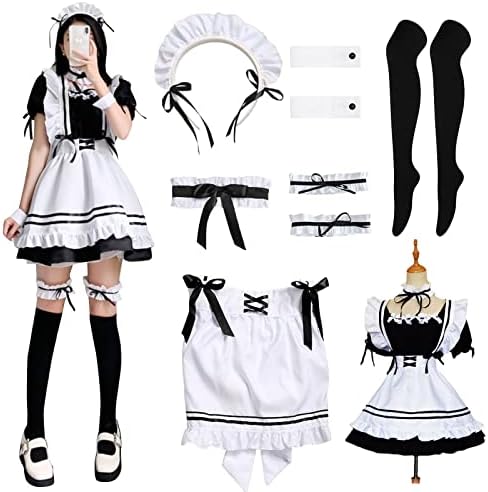 Maid Cosplay Dress, Anime French Apron Fancy Dress Set for Theme ...