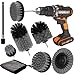 Produktbild vvhippo 8 Stück Bürstenaufsatz Bohrmaschine Set, Bürste für Akkuschrauber Power Scrubber Drill Brush Attachment mit Reinigungstuch für Auto Felgen Fliesen Küche Böden Badewanne, Grau