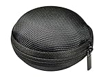 Leisial Forma de Ronda Caja Estuche de Auriculares Bolsa de Almacenamiento Auriculares con Cremallera Funda para Teléfono Auriculares USB Cable Negro
