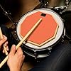 CROWNSHOP Drum Practice Pad and Sticks Double Sided Silent Practice Drum Pads 12-Inch Silent Snare Drums Training Kit for Adults Kids Includes Sticks Oxford Storage Bag (Orange) #2