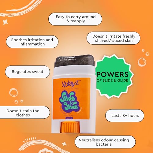 Image of YPlayZ Slide & Glide Deo Stick for Kids & Teens 11+ Yr | Underarm Roll On Deodorant Stick | Combo Pack of 2 | Talk to the Palm & Summer Vacation | 8+ Hr Sweat & Odor Free Day | Aluminum & Baking Soda Free | 20g Each