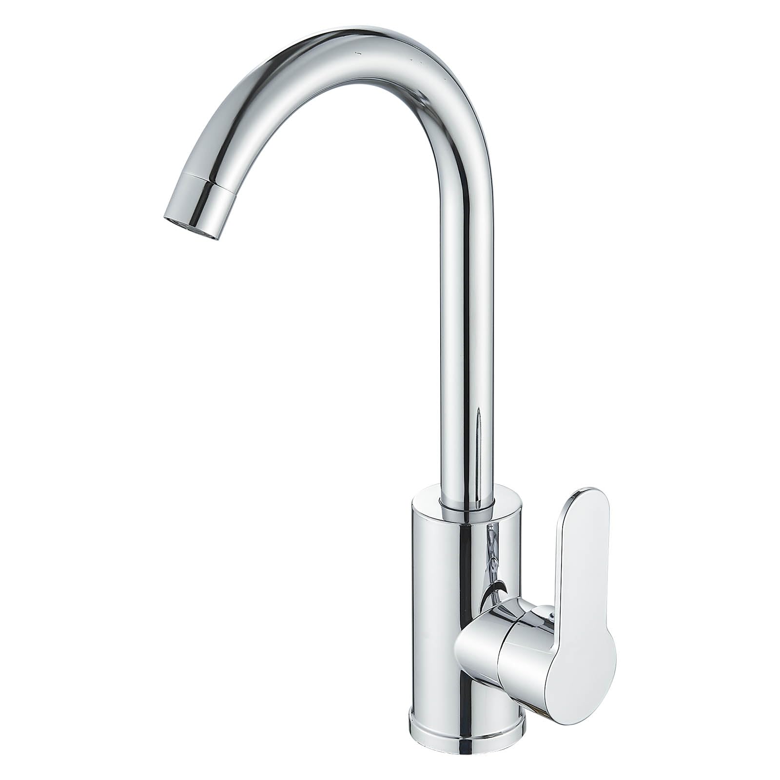 Kitchen Taps Kitchen Sink Tap Mixer Chrome Single Lever 360 Swivel Spout and Hoses Monobloc Mixer Tap for Sink 1 Hole High Arc Zamery Stainless Steel Faucet