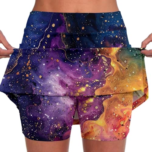 Culottes elásticos de yoga para mujer, pantalones cortos deportivos ligeros, de cintura alta, con estampado floral y bolsillo, dorado, XXL