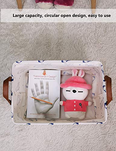 Queenlala Rectangular Laundry Hamper/Foldable Nursery Laundry Basket For Organizing/Storage Bin Baskets/Children Toy Office Bedroom/Toy Bin Closet Shelf Baskets（Rec Spaceship） #TOP6