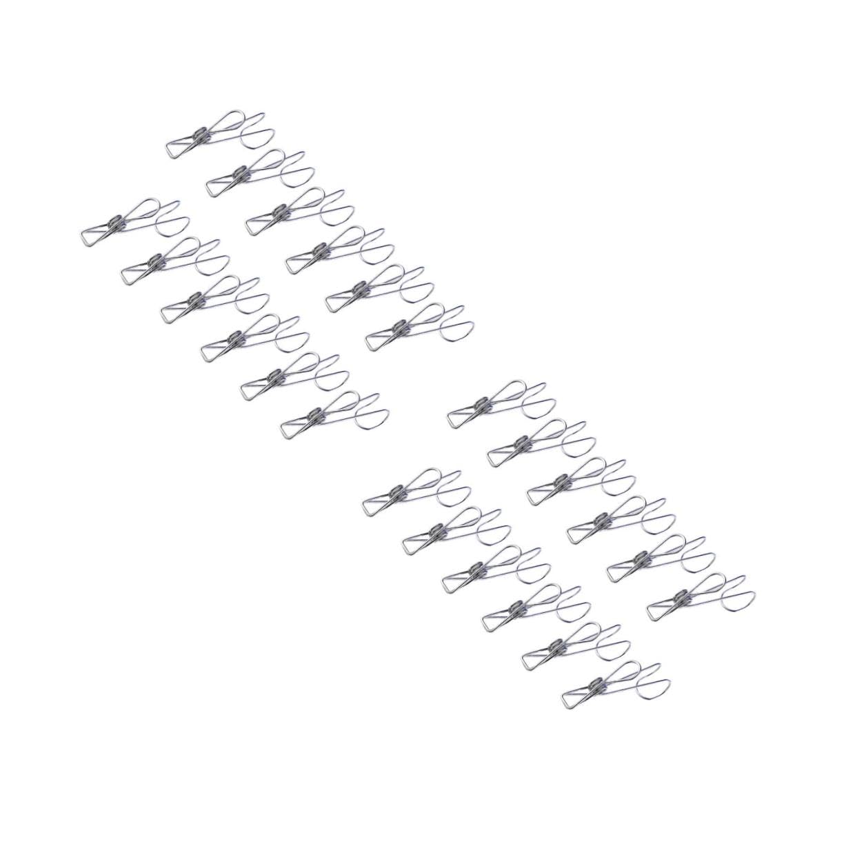 SOLUSTRE 2 Sätze 25 Stück Hakenclip Haken Für Kleiderbügel Wäsche Stoffclips Zum Aufhängen Schlüssel Gardinenklammern Zubehör Stifte Kleidung Stoffclip Aus Draht Rostfreier Stahl Silver
