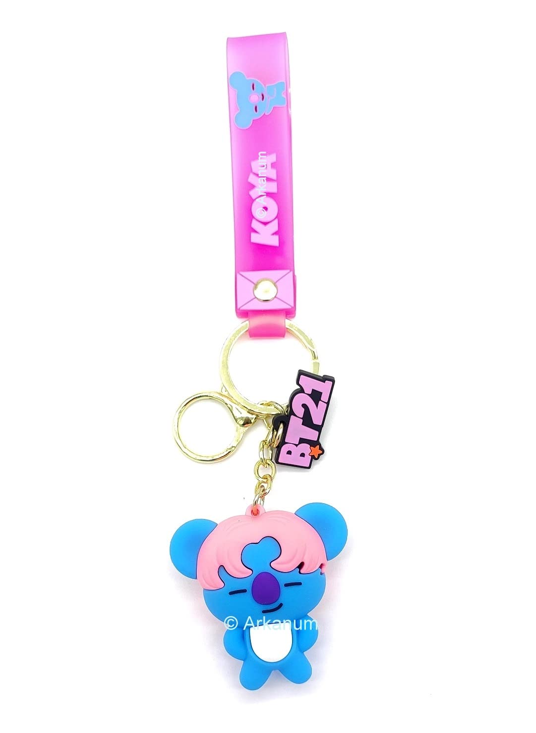 Arkanum | BTS BT21 Army | Cute Koya Kpop Character Doll Fancy Heavy Silicone Lanyard Charm keychain