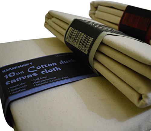 Image of NAGARJUNA Cotton Duck Canvas Cloth (60 Inches /5 ft Width, 10 Oz), White, Solid