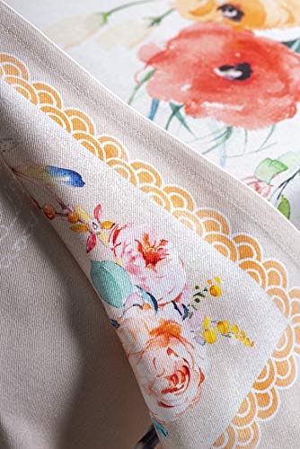 Maison d' Hermine Cloth Napkin 100% Cotton (45cm x 45cm) Decorative Washable Easter Table Napkins Set of 4 for Dining, Holidays, Buffet Parties & Wedding Use, Ibiza - Beige - Spring/Summer