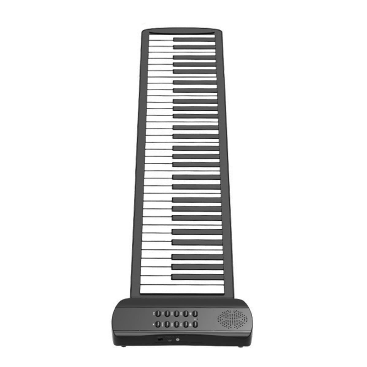 Faltbares Rollklavier mit 61 Tasten aus Silikon, Tragbar | Aufrollbar für Anfänger und Kinder, Schwarz Weiß, Elektronische Tastatur