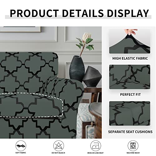 Image of Easy-Going 4 Pieces Stretch Sofa Cover for 3 Cushion Couch Washable
