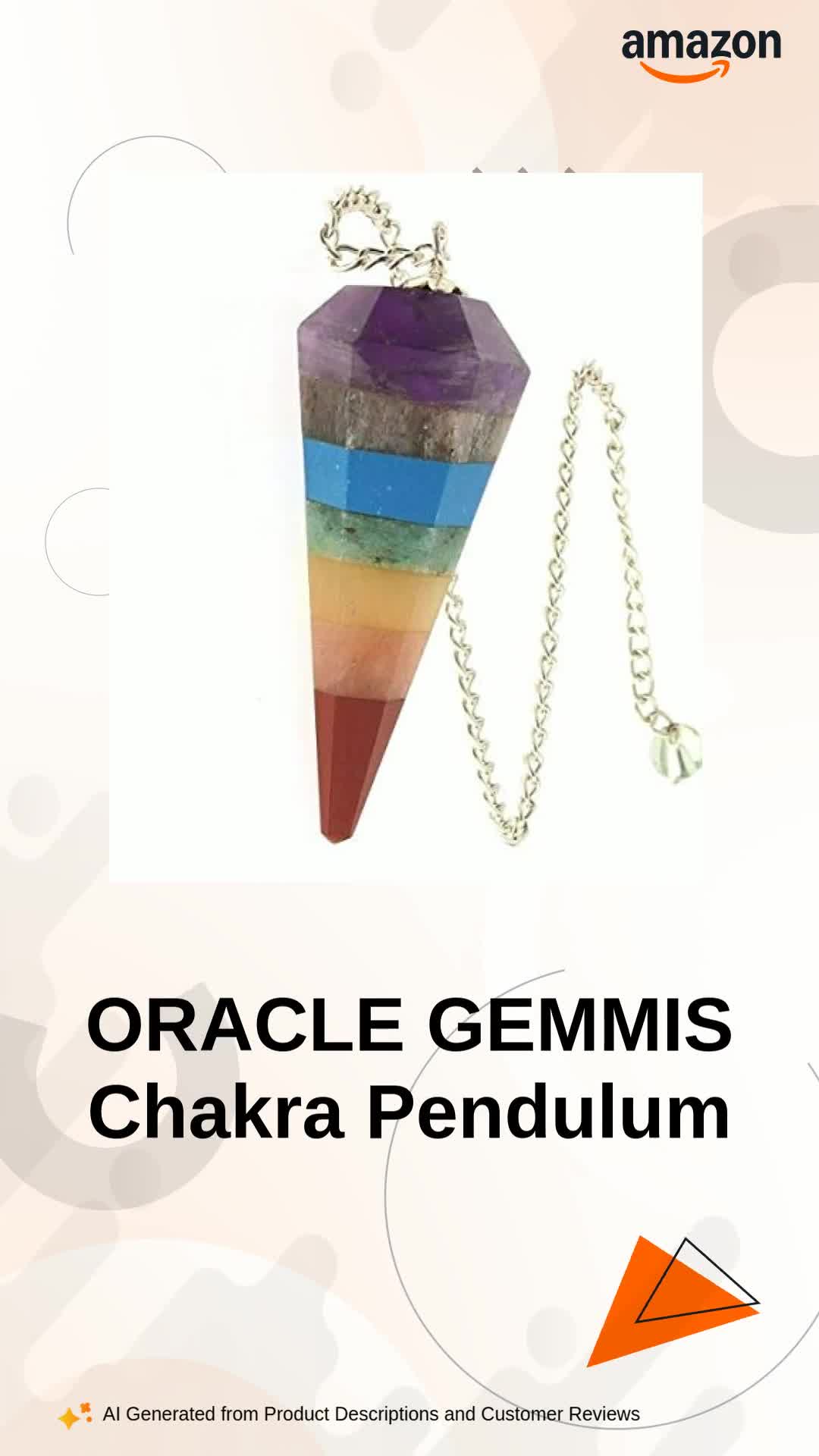 ORACLE GEMMIS Seven Chakra Cone Pendulum | 7 Chakra Dowser